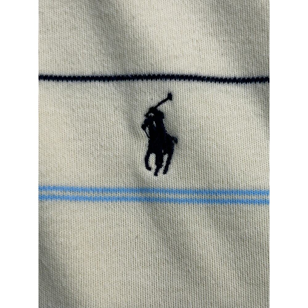 Modern Polo Ralph Lauren Men's XXL Cream Striped Short Sleeve Polo Shirt Cotton - Picture 4 of 7